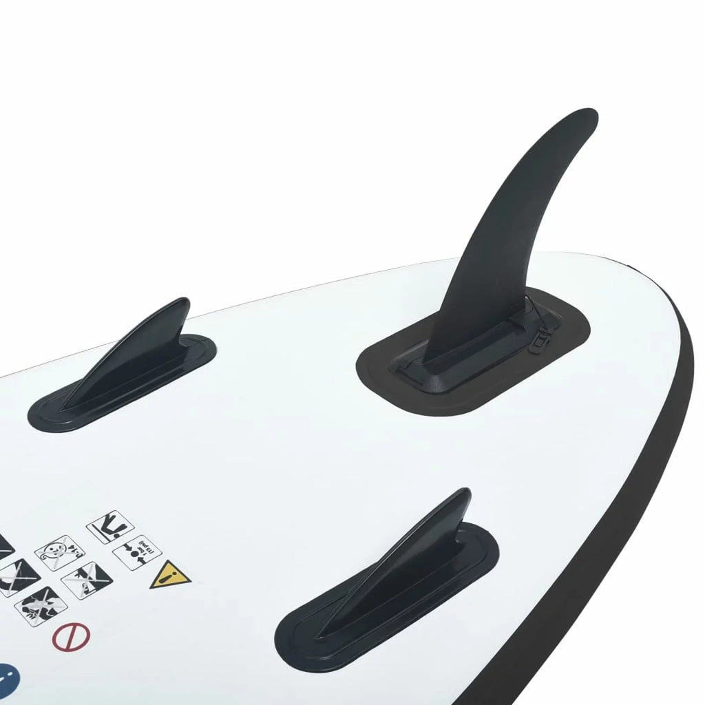 Inflatable White Paddleboard and Set Black Walmeck