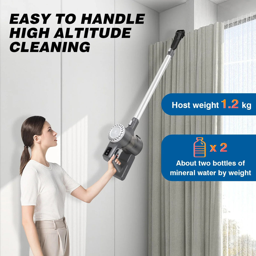with Mins Runtime, for Home Powerful 30 in Dayplus Cleaners 1 Filtration Up Stick Cordless Batteries, Vacuum Lithium HEPA Vacuum to 6 Upright 2000mAh Cleaner,