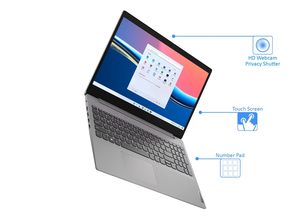 RAM, NVMe Card Laptop, Home IdeaPad Bluetooth, HD Intel Reader, Upto 15.6" Display, Lenovo Wi-Fi, Windows 8GB S SSD, 3 Core 11 i3-1115G4 1TB 4.1GHz, Touch HDMI,