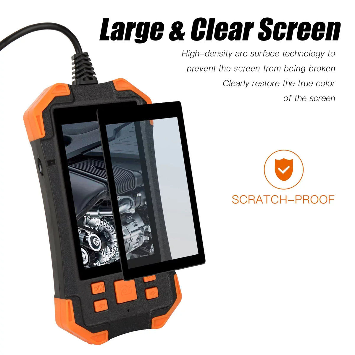 with Semi-rigid Inch Dual Light/ IPS LED Screen Probe/ Industrial 4.3 7.9mm for TF Card Borescope IP67 Pipeline Lens Slot Inspection with Inspecti Cable/ 1080P Automobile Camera Waterproof