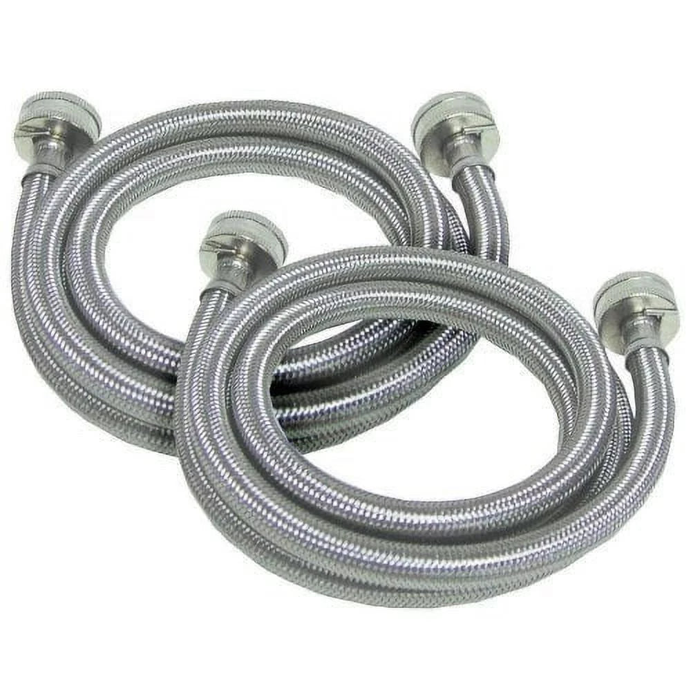 Washer Kenmore Ft. Parts Edgewater 6 2) Fill Maytag (SET OF Hose Steel , for Stainless Whirlpool, Inlet