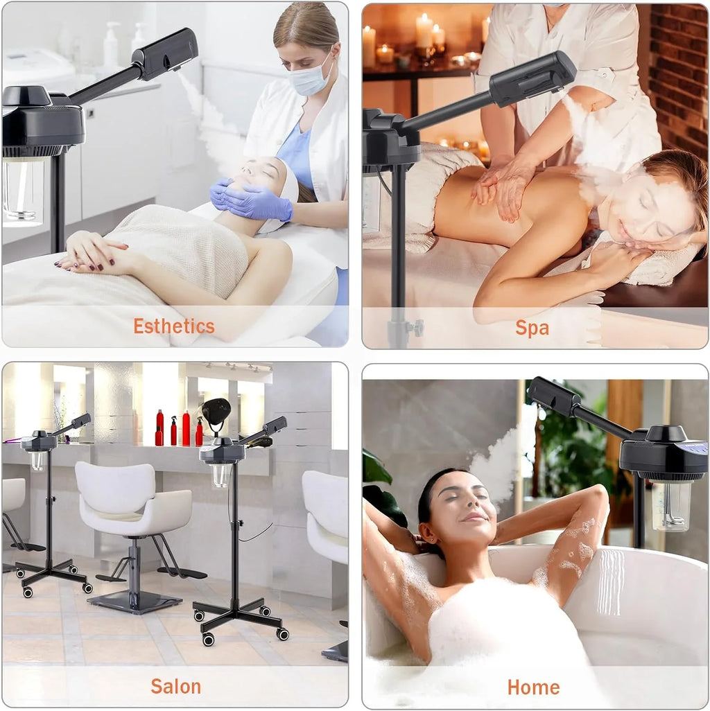 Spa Deep Steamer, with Home, Steamer Professional Face Hot Beauty Cleaning Mist Care Rotatable Skin Steamer Ozone Salon Personal Facial for Sprayer, Esthetician