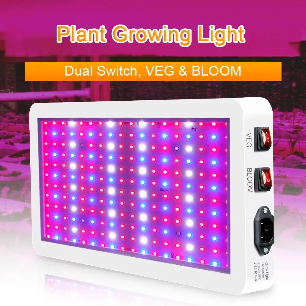 Switch Plants Seedlings Growing Grow for Waterproof 2000W for and IP65 Indoor Full Lamps Plant Spectrum 312 LED Veg Bloom Greenhouse Hanging Andoer Flowers LEDs Dual Light