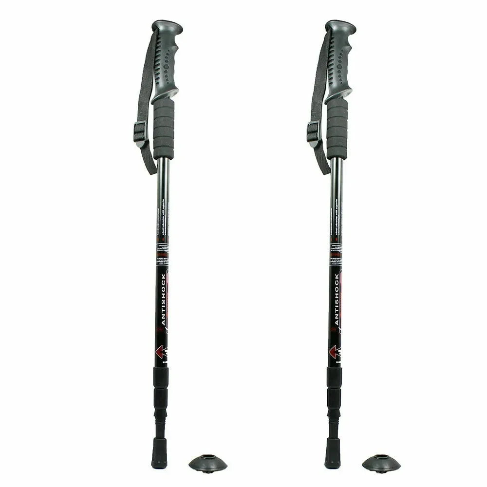 Hiking 2 Adjustable Alpenstock Pair Walking Sticks Anti-shock Trekking Poles of