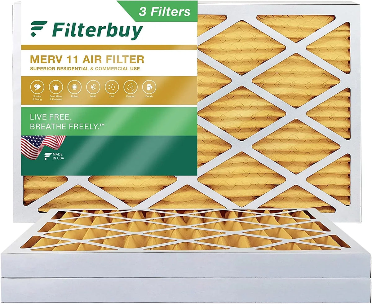 AC Filters Filterbuy MERV Furnace 15x30x2 HVAC 11 Pleated (3-Pack) Air