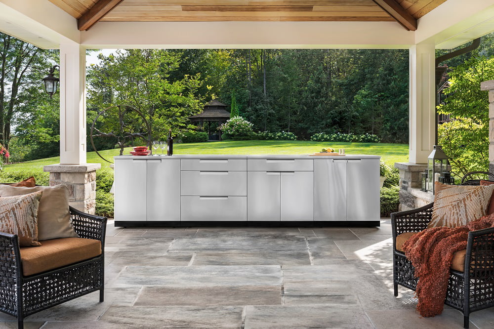 with Cabinet Kitchen Stainless Set Countertops in 5 Steel Piece Outdoor