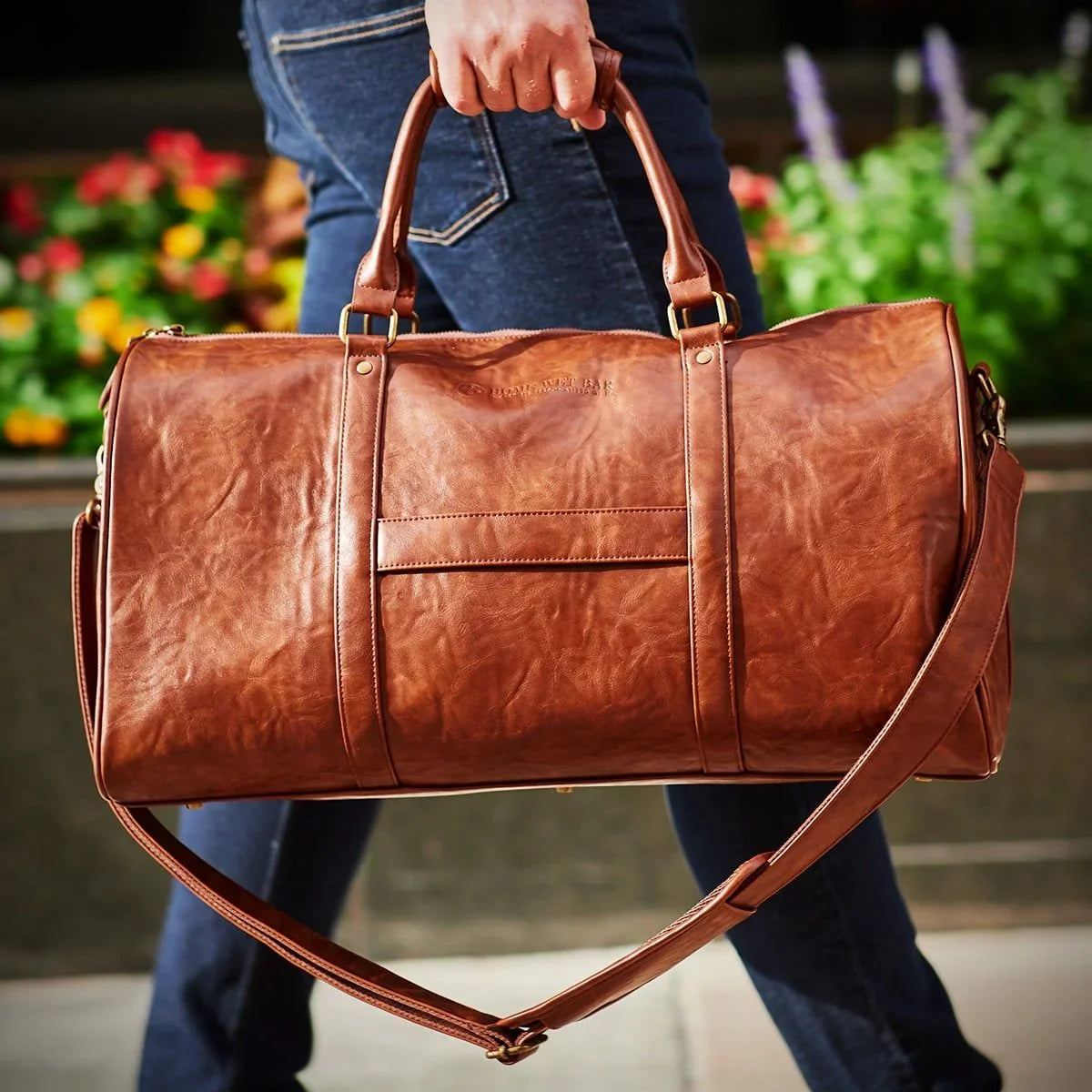 Mens with Weekend Bag, Strap Bag Brown Large Suitcase Duffle Theodore