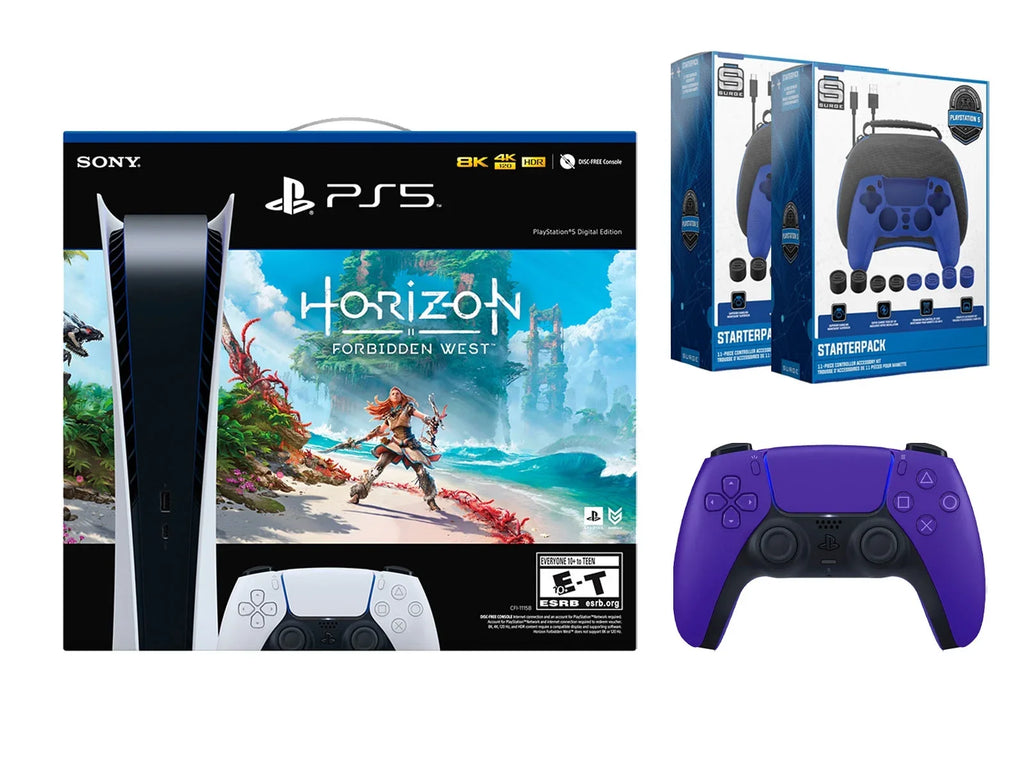 with Accessory Kit Starter with Digital Extra West Surge 2 Playstation Forbidden Gamer Horizon Controller Pack Purple Sony Pack Pro 5 Bundle