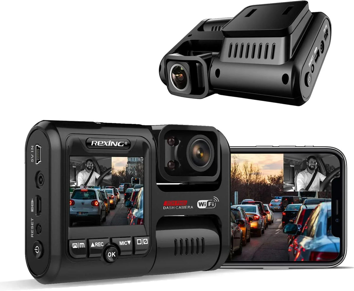HD Box and Cam 1080p Front W202 Open Wi-Fi Cabin Inside Full Dash Rexing