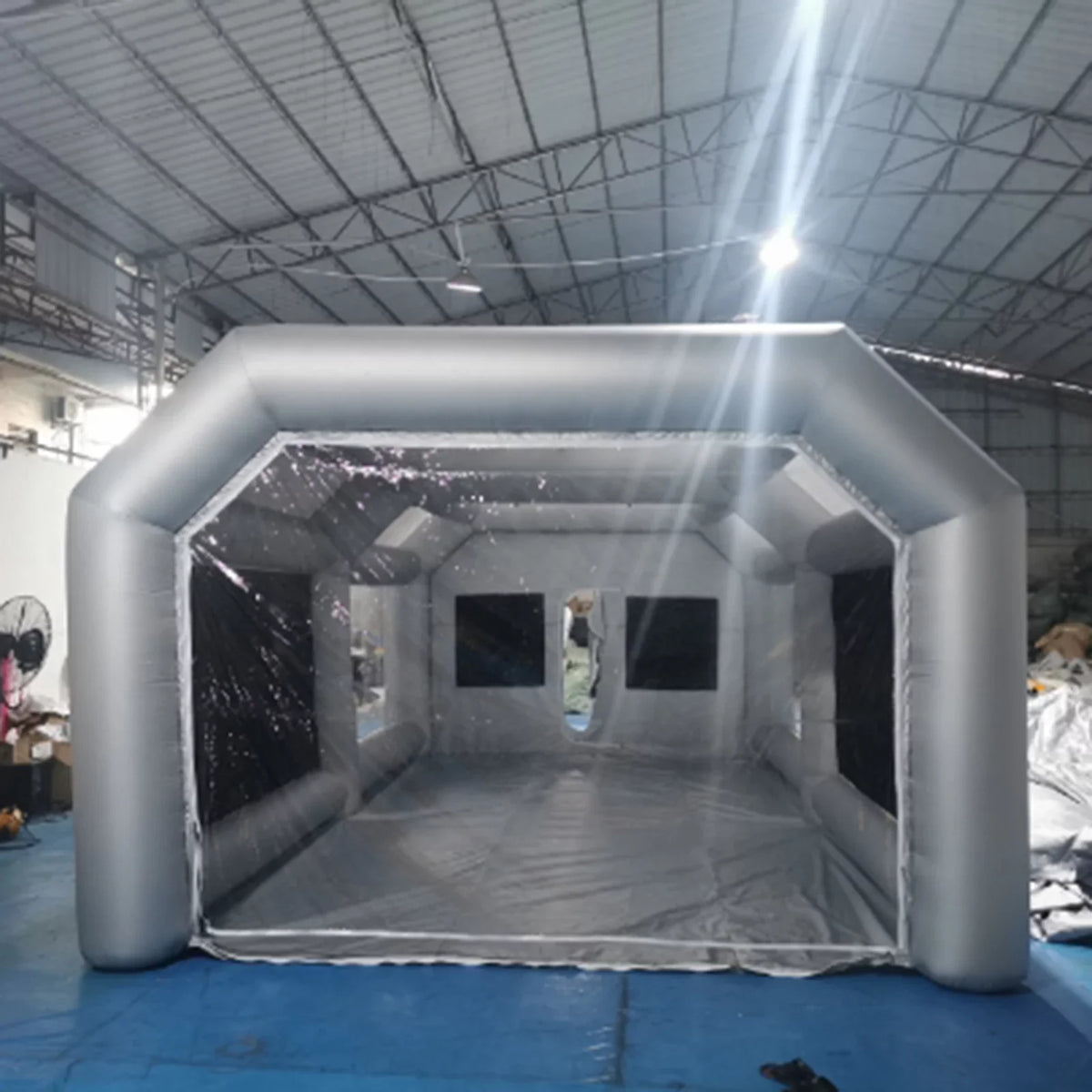 Windows Built-in Paint 26x13x10ft Inflatable Spray Portable Blower Spray Mobile Filter Booth System Paint PVC Air Miumaeov Spray Tent Paint and Transparent with Giant Inflatable Booth