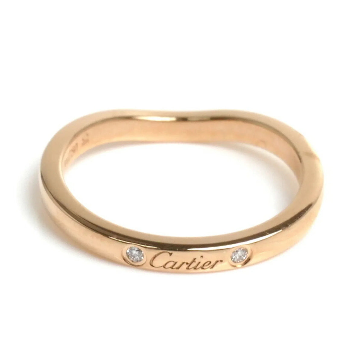 Size Ballerina 49 CARTIER Wedding Gold Pink Ring 3PD Women's Curve (Good) Pre-Owned 2.4g B4098649 Diamond K18PG 9