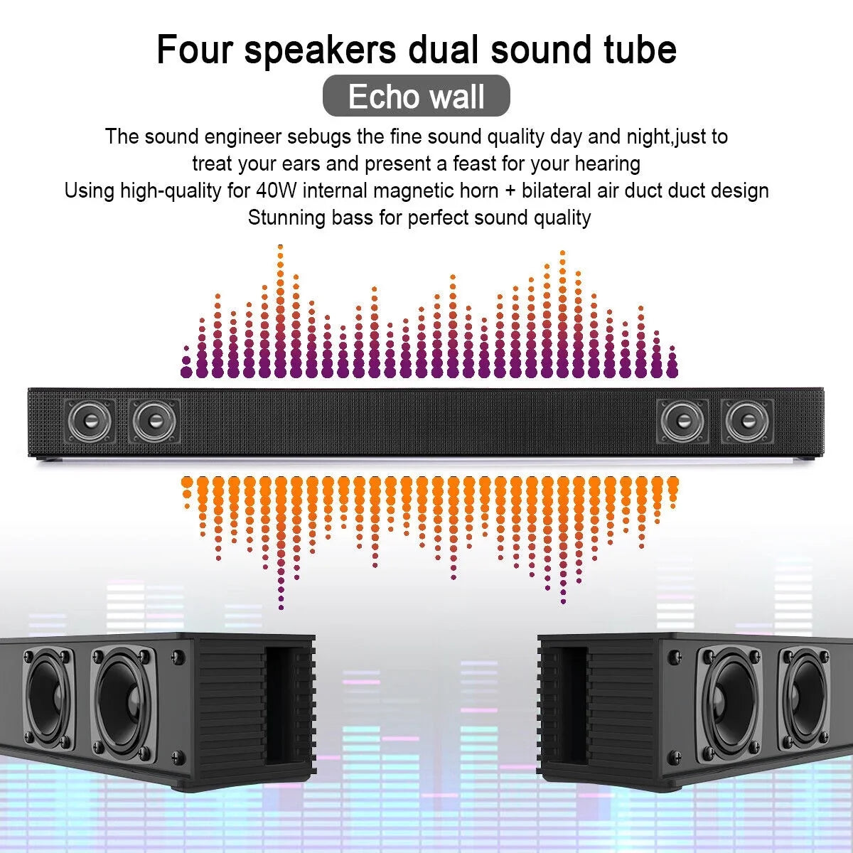 Monitor CJC Bass Sound Sound Mountable for Bar Bluetooth Adjustable TV 5.0/HDMI with Bars Gaming ARC/AUX/USB Wall PC
