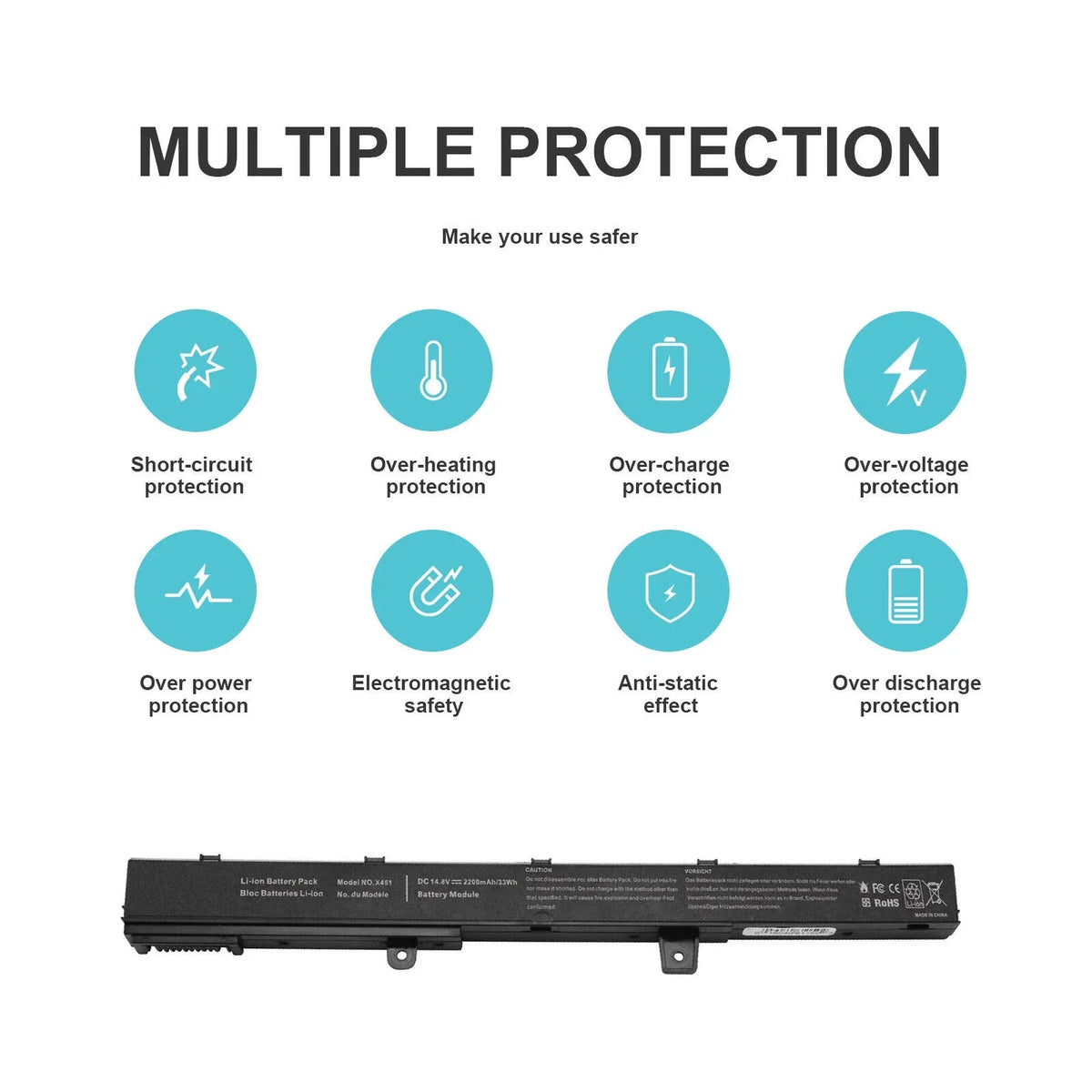 Series A31N1319 Notebook A41N1308 X45LI9C For Battery YU12008-13007D ASUS X551M