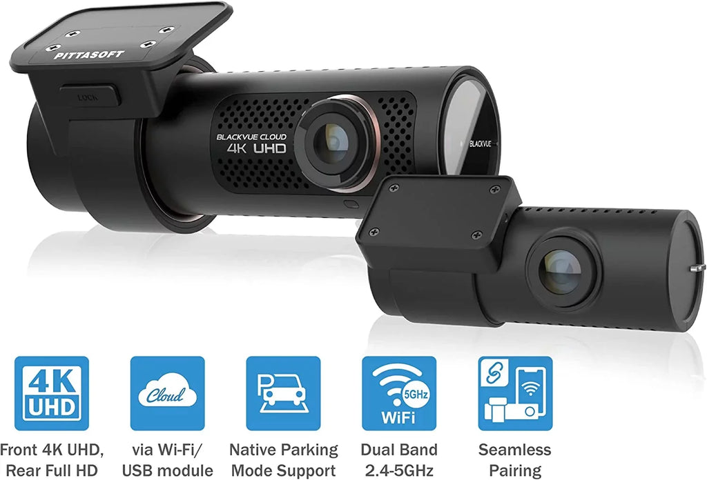 Parking microSD Voltage and DR900X-2CH | Mode Cloud Hotspot 4K Optional Wi-Fi, 128GB | Monitor LTE Built-in Module UHD Mobile | with LTE Plus Dashcam GPS, Card BlackVue via