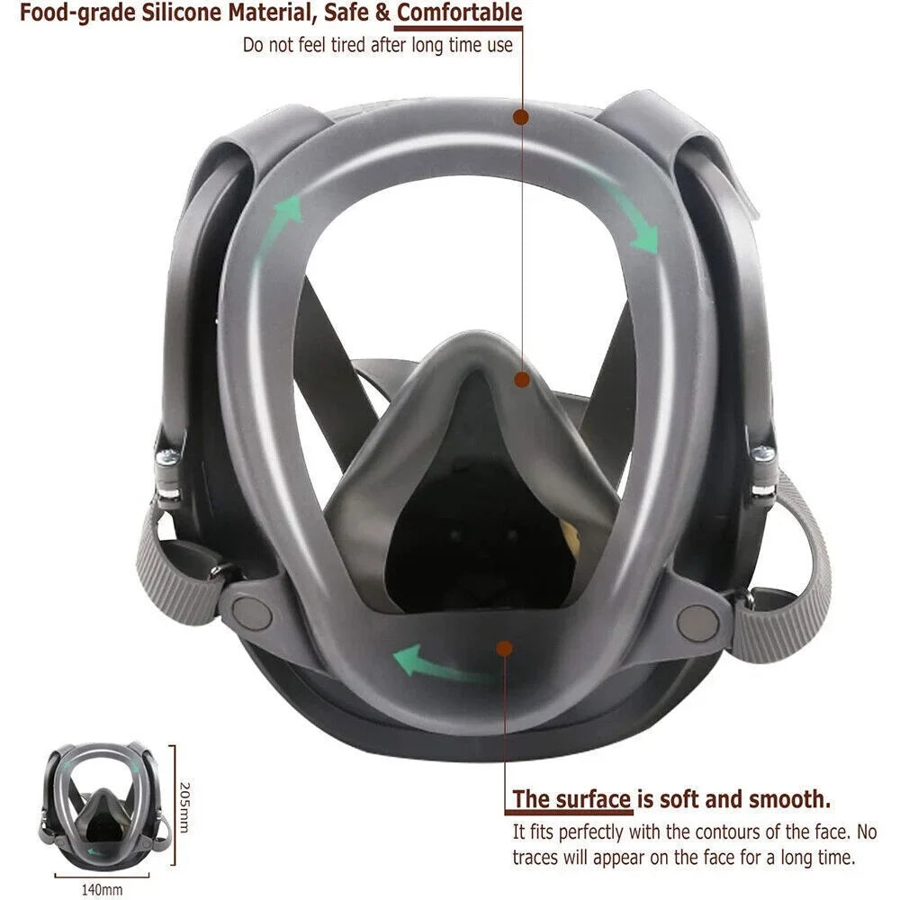 Gas Face Set Spraying Mask for Full 6800 w/Filters Painting Facepiece Respirator
