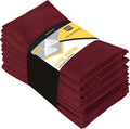 Lunch, Weddings, Washable Restaurant, 18x18 Inch] Cotton Blend Burgundy Hotel, Table [12 Pack, Reusable Inch Napkins Dinner and for Napkins 18x18 Kitchen Cloth Parties Event and Utopia Burgundy