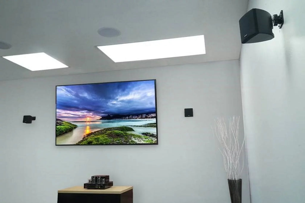 White 4-Room Wall Rockville Speakers Audio Home RPA40BT Receiver+(8) Cube Kit