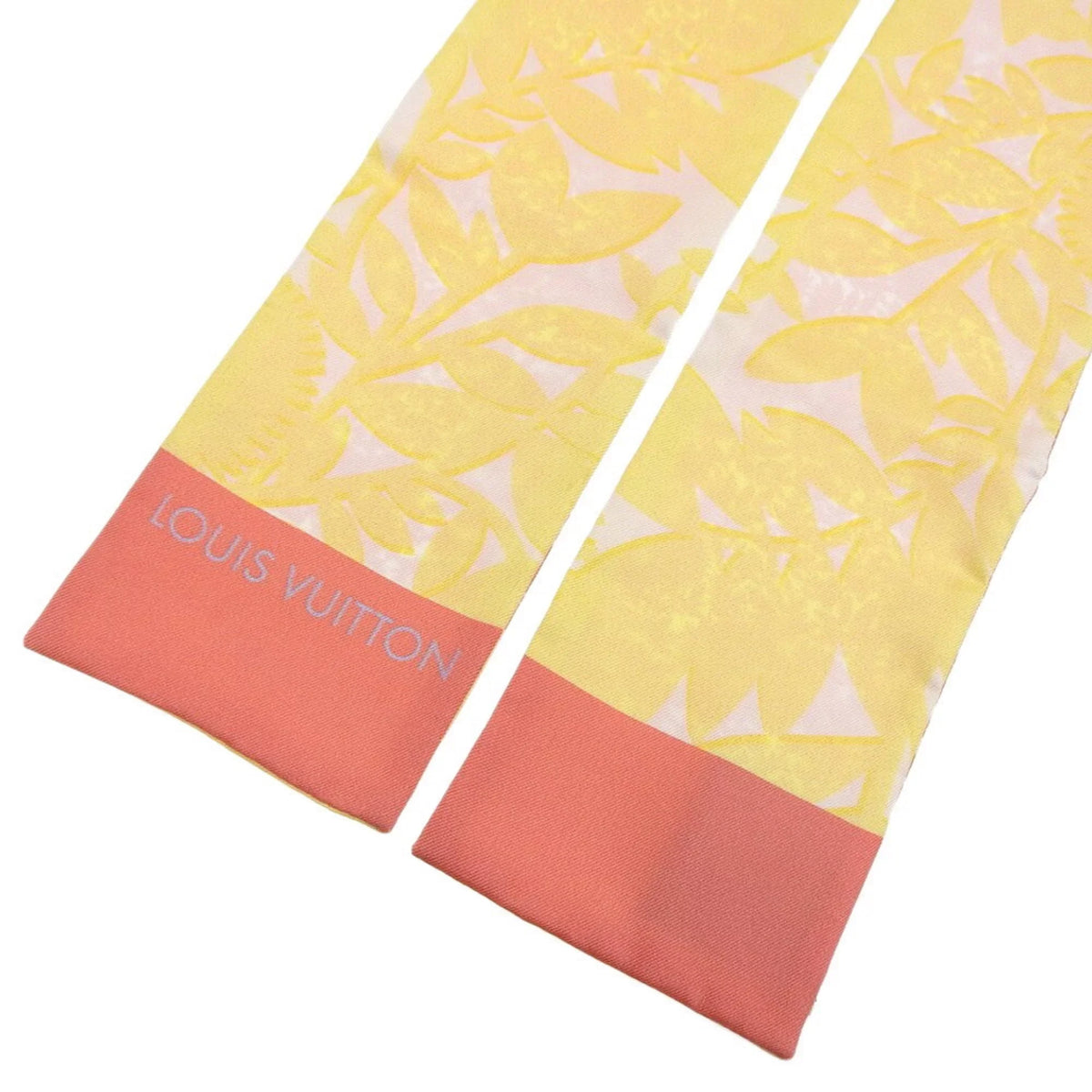 M75272 Pre-Owned VUITTON Louis Tropical Silk Pink Yellow (Good) Scarf Flower Vuitton LOUIS Bandeau