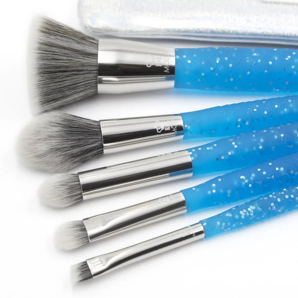 Crease and Brushes Brush 6pc Brush Includes Set, Moda Small Mythical Makeup Makeup Accentuate, Blue Shader, Fire