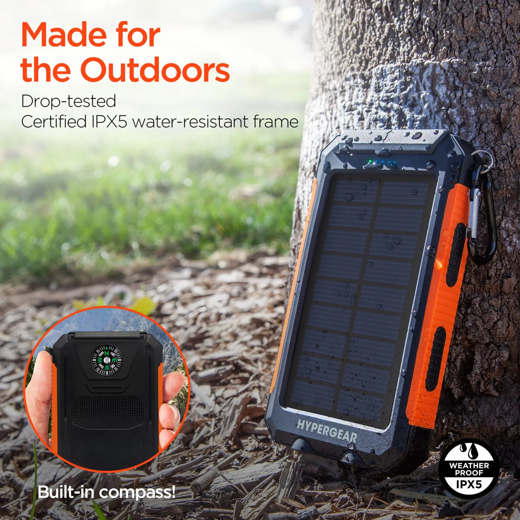 Power 10000mAh HyperGear 13681-HYP Black Solar Bank,