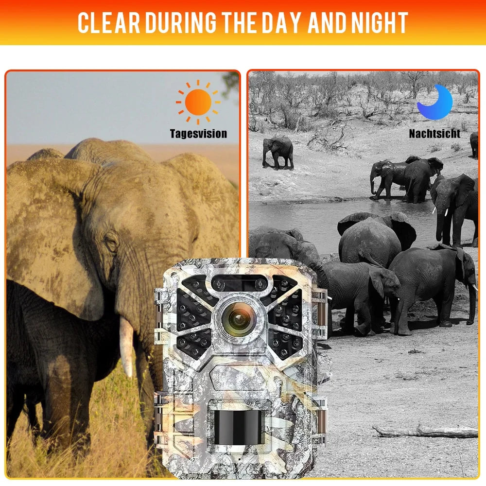 with Monitor 120° 2k Trail Game Infrared Night Monitoring, Waterproof Surveillance, Angle Camera, 30MP Lens with Farm Hunting Wildlife Vision Trail Camera Wide