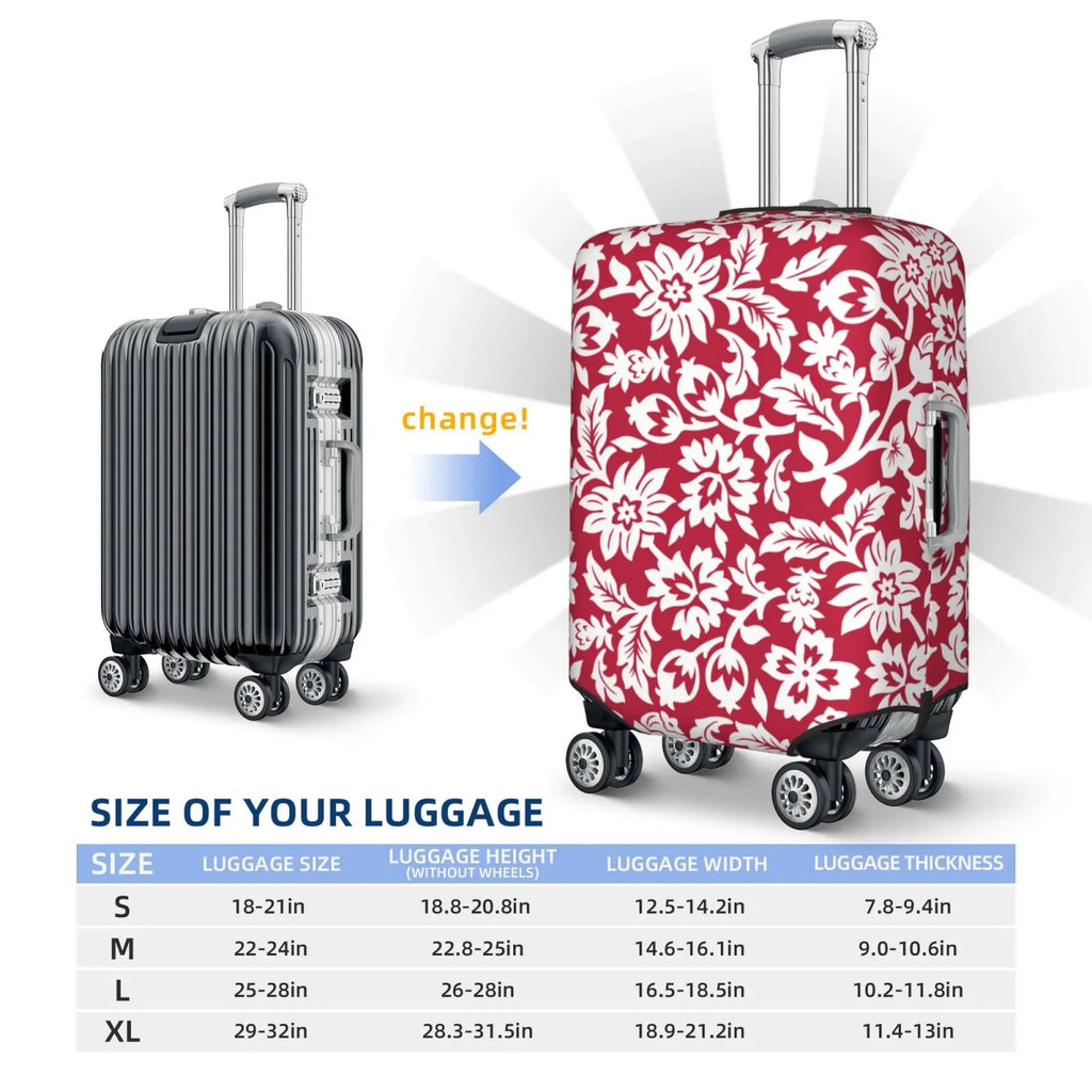 Bingfone Luggage Suitcase Inch Anti-Scratch Luggage Cover 18-32 Cover Fits Washable Protector Suitcase Flowers Red Cover