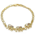 MARINER M213 W/ GOLD BRACELET PLATED WHITE 7" FLAT 14K 3 W/ & ELEPHANTS RED CZ