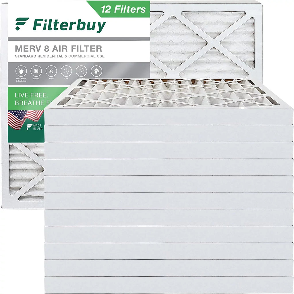 Furnace 15x20x2 AC HVAC (12-Pack) Filterbuy Pleated MERV Filters 8 Air
