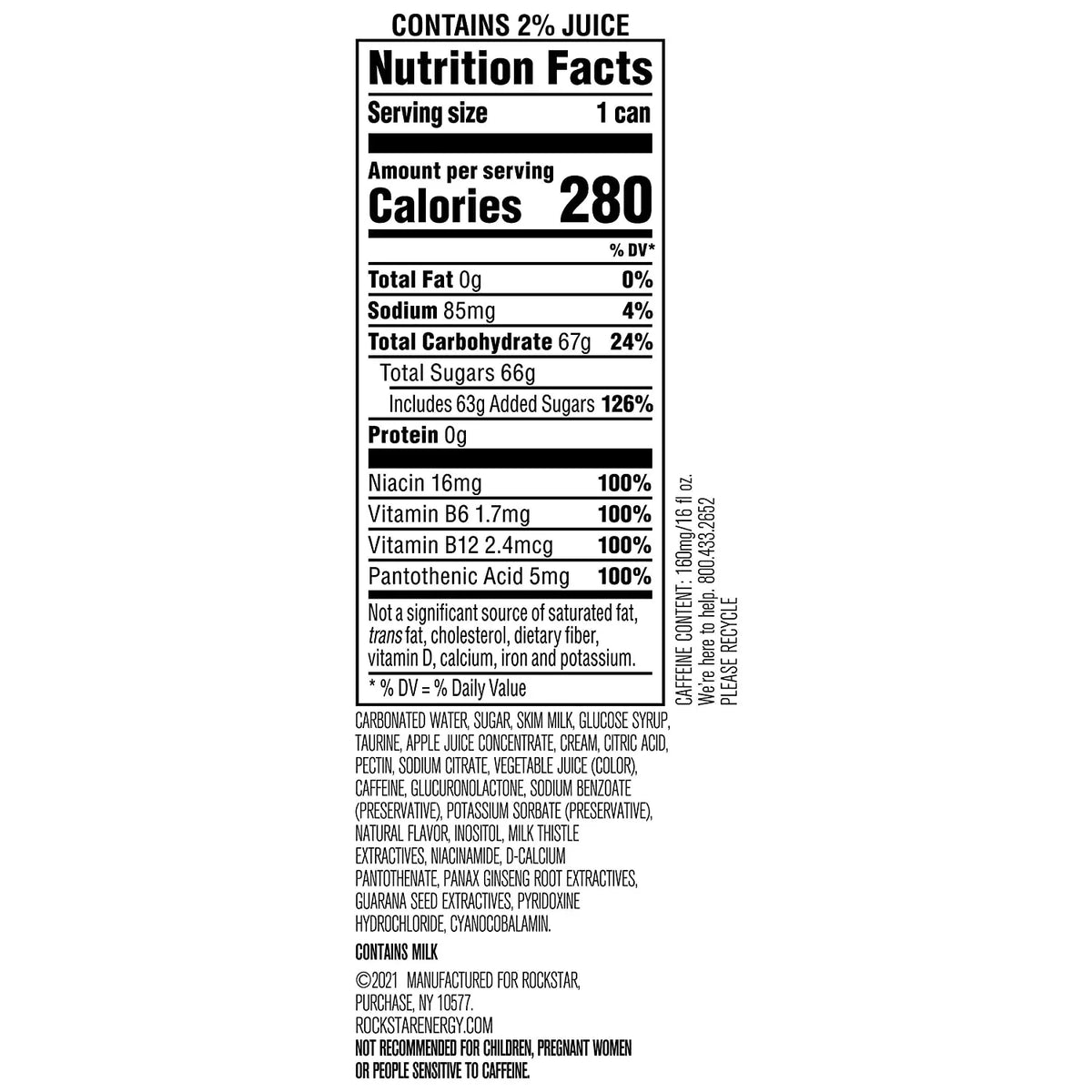 Taurine Pack Energy Vary, May Caffeine with Boom 16oz Rockstar, Drink 12 Cans Strawberry, and Whipped Packaging Count