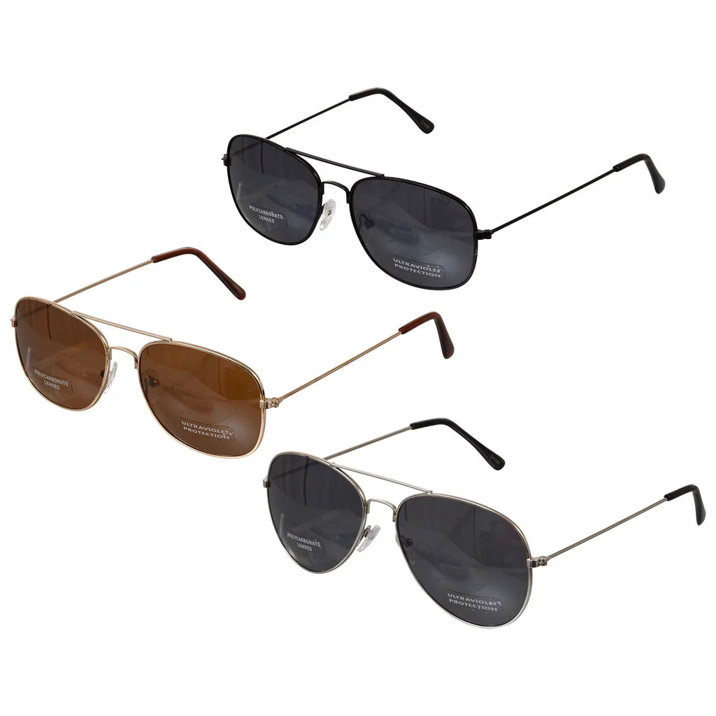 Frames 6 Pack Sunglasses - with Sunglasses - Wire Aviator Bulk