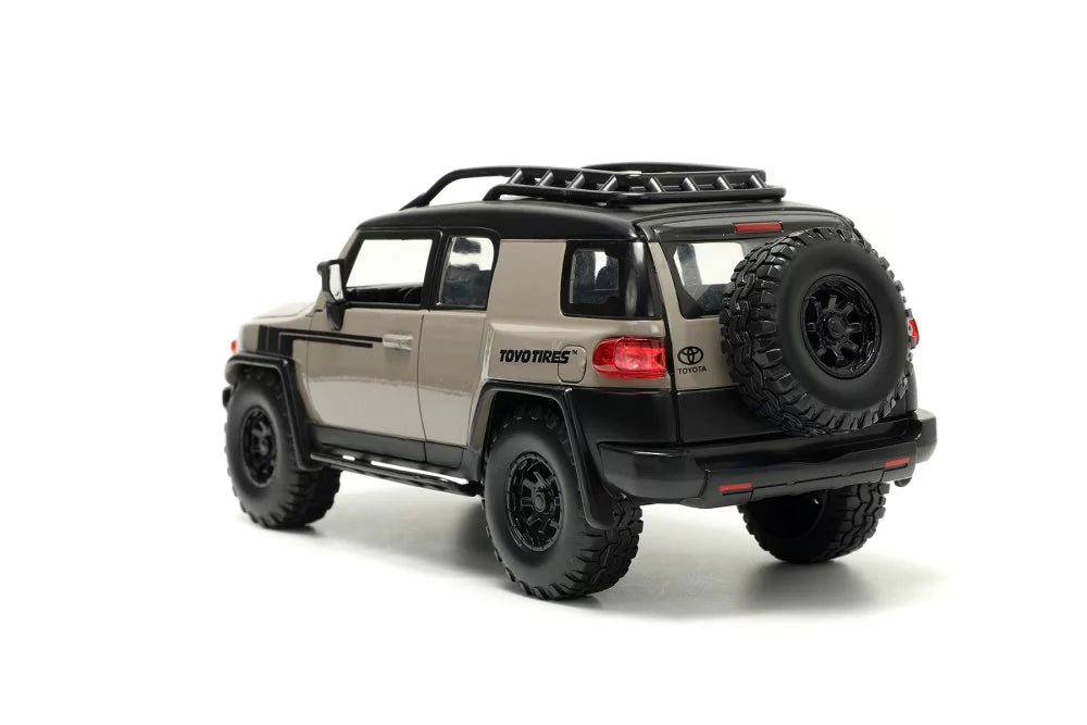 Roof 1/24 Toyota scale 34008 Jada and FJ Toys Cruiser Diecast w/ Wheels, Car Extra Rack - - Beige