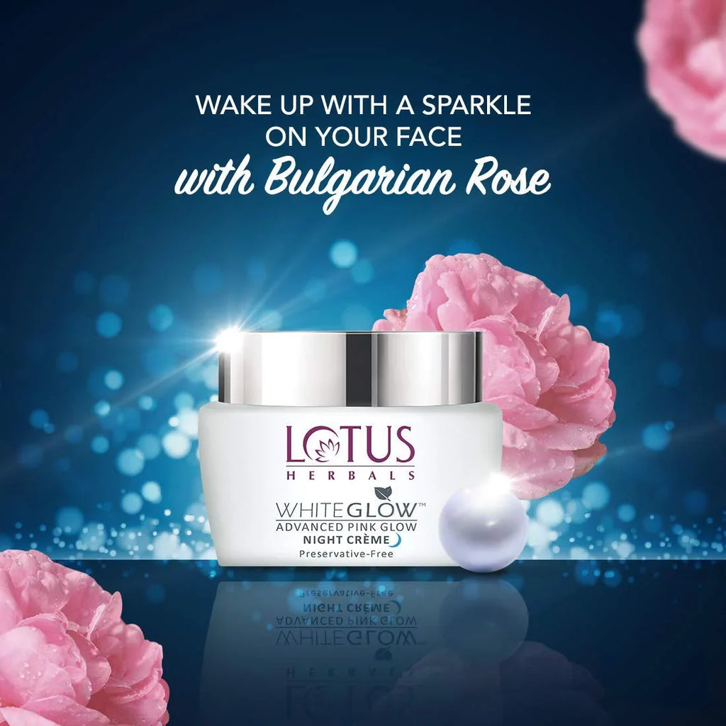 Whiteglow 50g Night Types All Glow Advanced Lotus Herbals | Pink Skin Cream| For