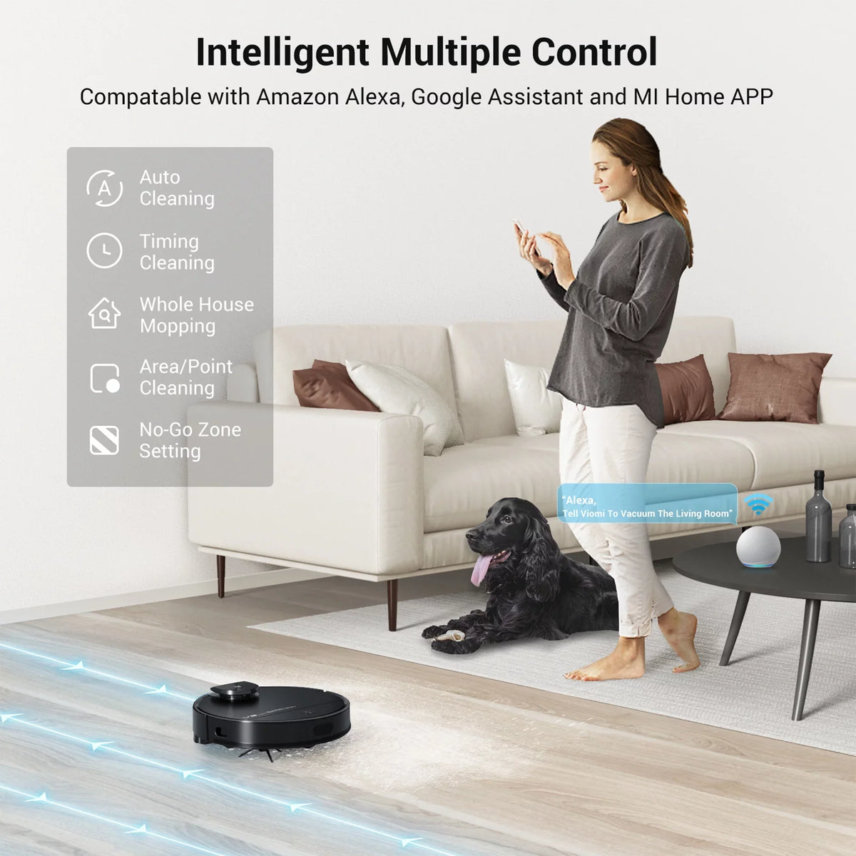 Mop & Black Max Vacuum Vacuum for Robot V3 Floors, Smart Multi Duster Viomi
