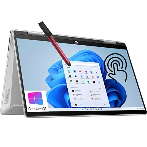 2-in-1 PCIe 10-Core 12th Windows HP 8GB Laptop, FHD gen 2022 broag Pavilion x360 SSD, Stylus 11, 2TB 64GB Reader, Backlit Flash Intel Touchscreen, DDR4 Fingerprint 14" i5-1235U, RAM, KB, Newest