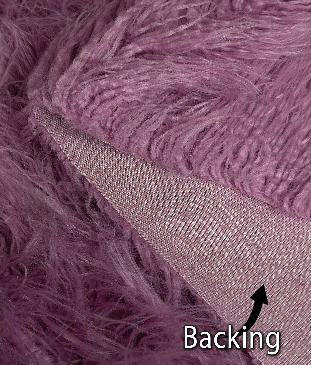 3.5" / Fake Rose) Yak 58" (Dusty Faux Continuous Craft, Yard Sewing Wide Fire LONG FUR Yarn Yard Pile 2.3oz Cosplay by Retardant Per Japanese CURLY Sold
