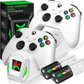 Accessories-White Controller 2x2550mAh Packs Dock Xbox Station Controller with Charger,Xbox Rechargeable Charging X|S One/Series Xbox Battery for