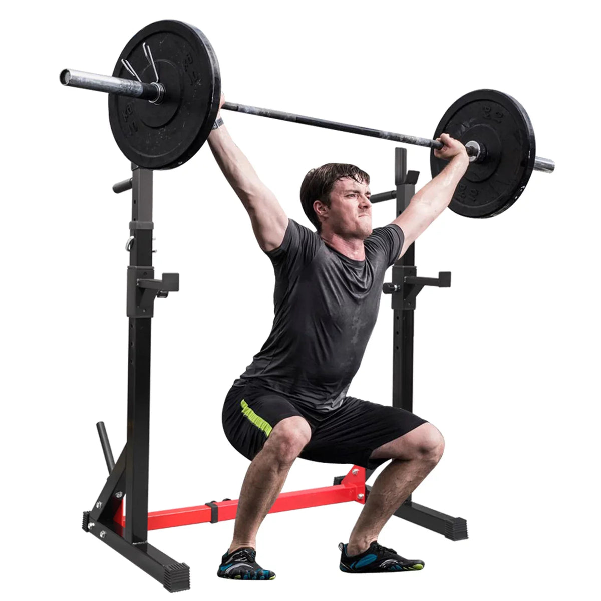 Fitness Kmowoo Barbell Bench Indoor Press Multi-function Trainer Adjustable Stand Home Squat
