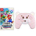 Programmable, Turbo, Mario Pink, Nintendo Controller Wonder Headphones Game with Disc Upgraded Switch Pro Jack, for Wakeup Switch/OLED/Lite Wireless Bros.™ Super and