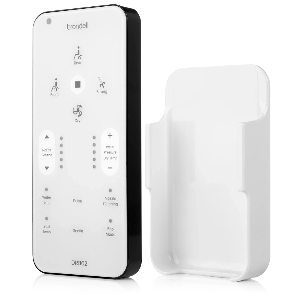 Brondell Round Seat Remote Toilet Advanced Control, Bidet White with Swash DR802