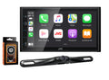 Monitor+Absolute CAM880 Phone fixed Camera JVC Rearview 6.75" w/ Magnet Touchscreen Multimedia KW-M56BT & Holder Receiver Digital