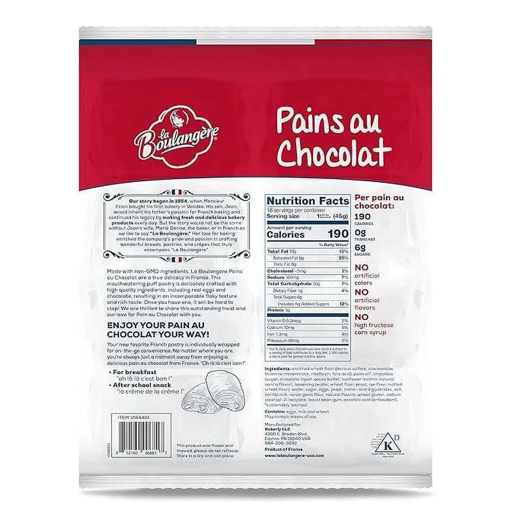 Croissants, Pains 16-Count Chocolate (Pack Wrapped, 1) Of Boulangere La Individually Chocolat,