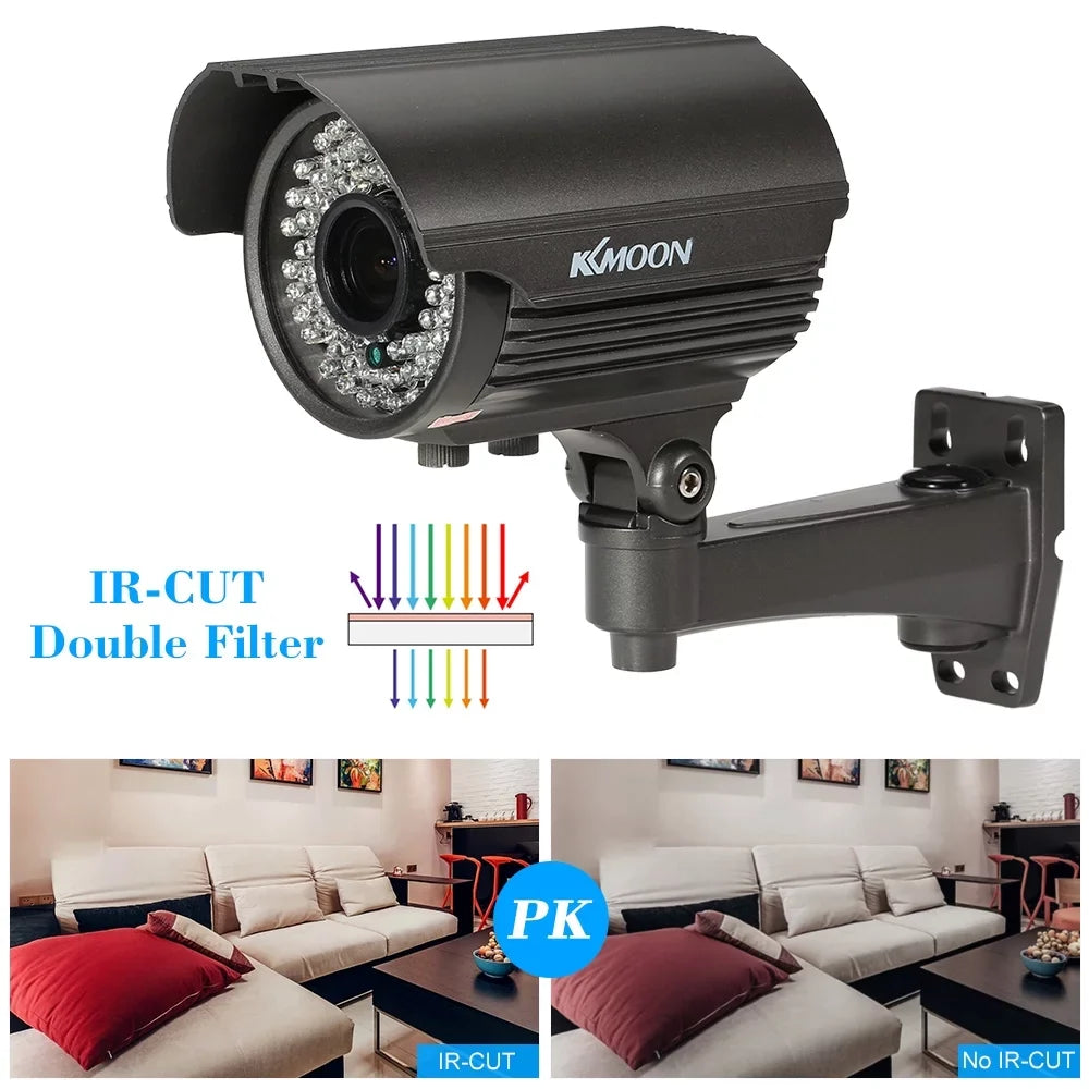 1/3” CMOS Manual PAL Night CCTV Camera, Weatherproof Andoer Vision, Indoor, Analog Zoom Varifocal 2.0MP Lens, AHD System, 1080P