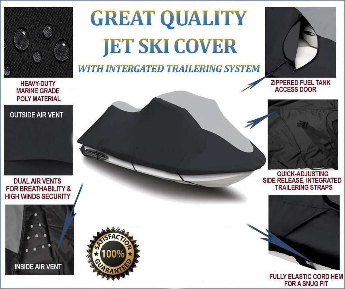 JETSKI PWC Cover 2007-2014 YAMAHA Black/Grey Jet cover Compatible SUPER TOP HEAVY-DUTY LINE for OF CRUISER ski WR THE VX