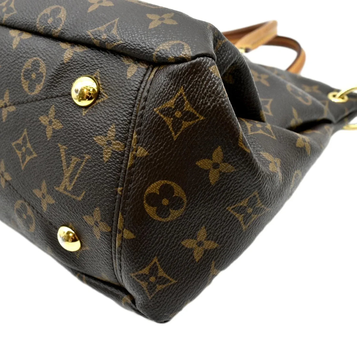 MM VUITTON Bag Canvas Brown Pre-owned Pallas Shoulder LOUIS Monogram