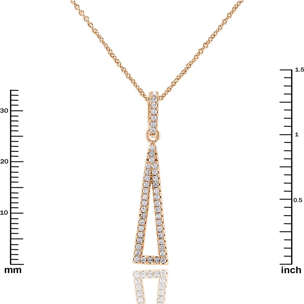 Boutique Teens Pendant Triangle Box Blue Necklace Cubic for Zirconia Drop Gold Plated Inc Rose Women,