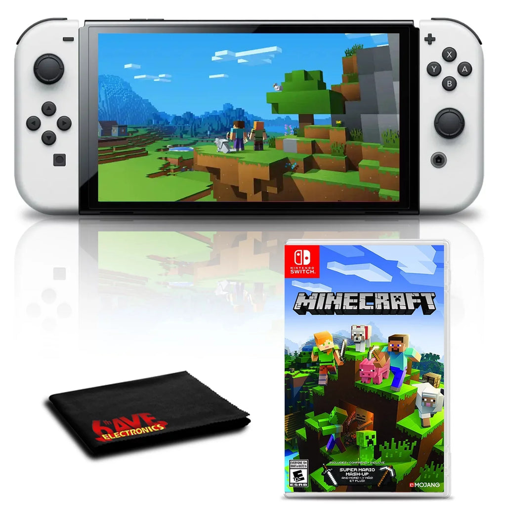 Console OLED Game Minecraft Nintendo with White Switch