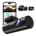 4K GPS Front Card, DashCam Front Rear, and Dashcam with Rear 32G Car 1080P Vision, Night WOLFBOX UHD Recording WDR, and WiFi, & Dash Free with Loop Cam