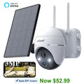 Wireless Detection, Spotlight, Vision, Solar Surveillance Outdoor Home Motion with View Night Security Solar PIR Powered Alexa WiFi 360° Cameras Camera, Color PTZ Outdoor, Battery 2K/3MP Work