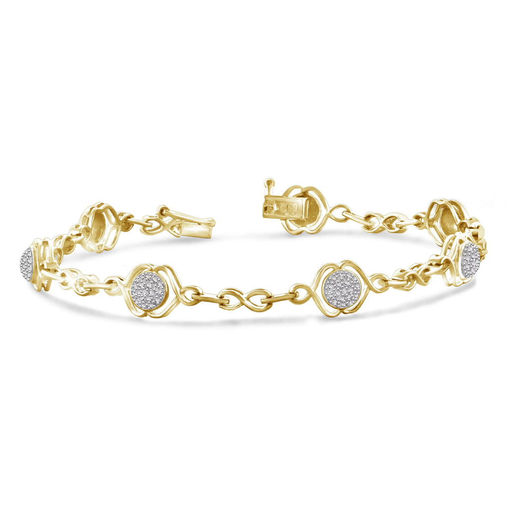 White Sterling Diamond Bracelet Accent Round-cut Silver