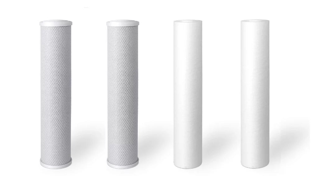 CARBON Pack 4 SEDIMENT Big Filters: Water + 4.5" 20" BLOCK Blue x
